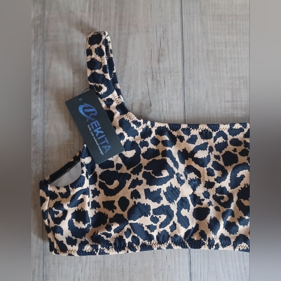 NWT REKITA One Shoulder Size L Bathing Suit Tie Waist Bikini Cutout One Piece - Picture 6 of 7